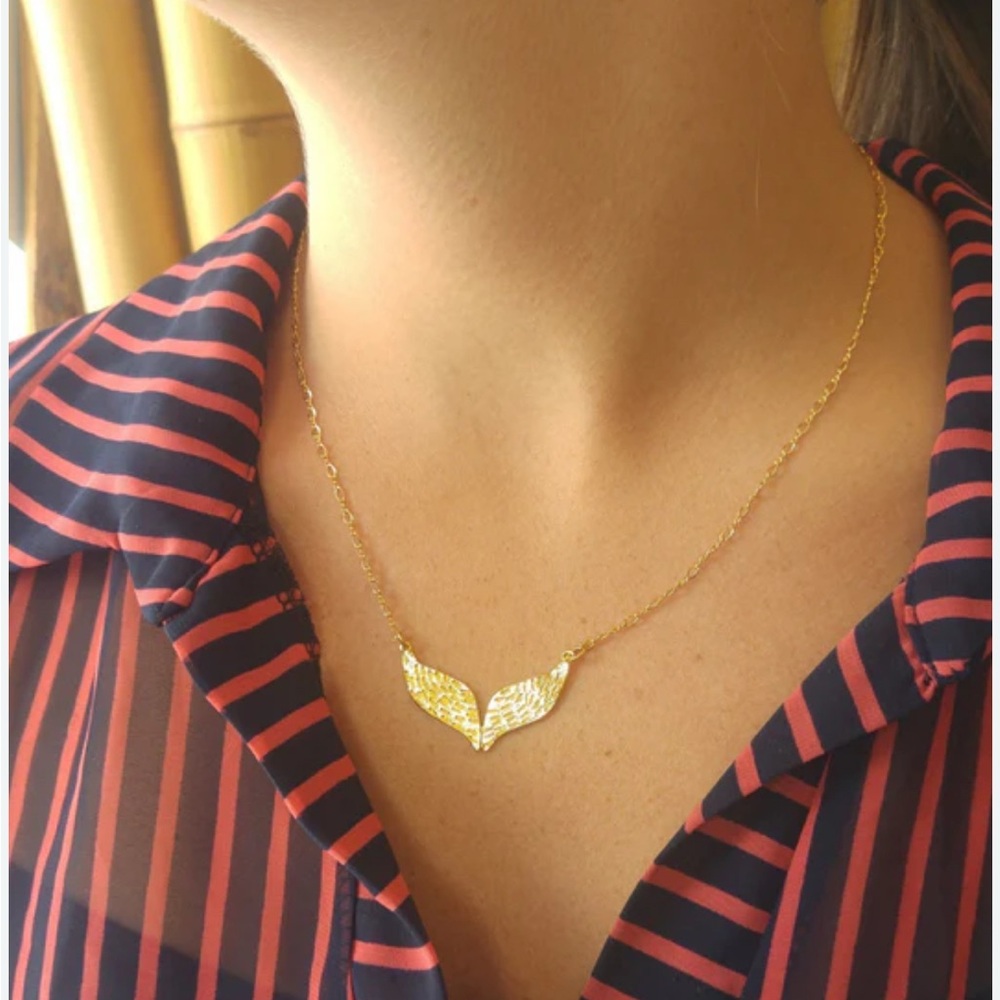 Gold Wing Pendant Necklace